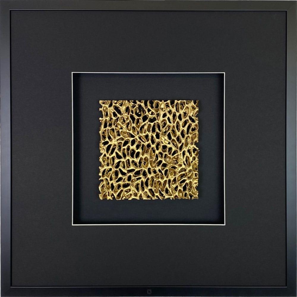 Wandbild Metall MAGIC GOLD quadratisch 58cm - Quadratwerk®