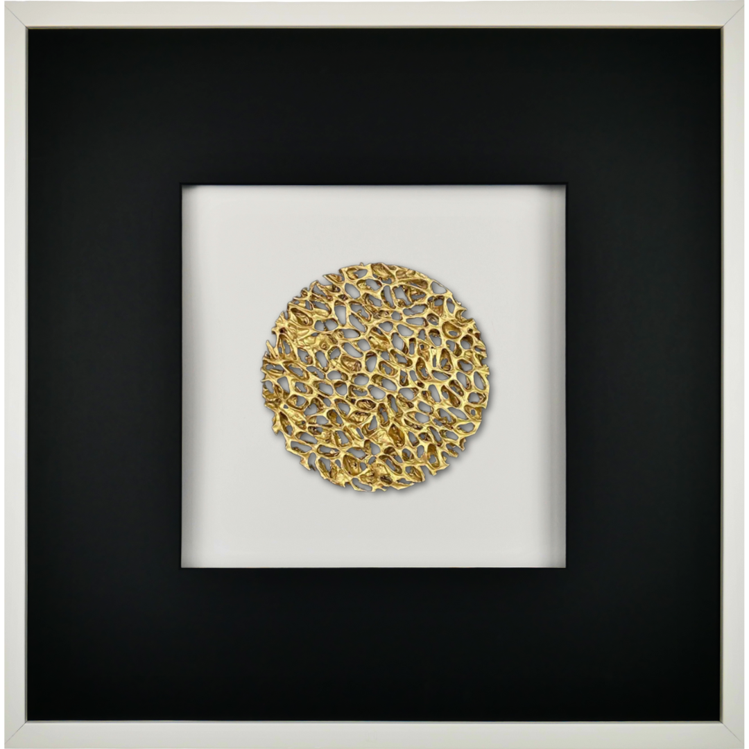 Wandbild Metall MAGIC GOLD quadratisch 58cm