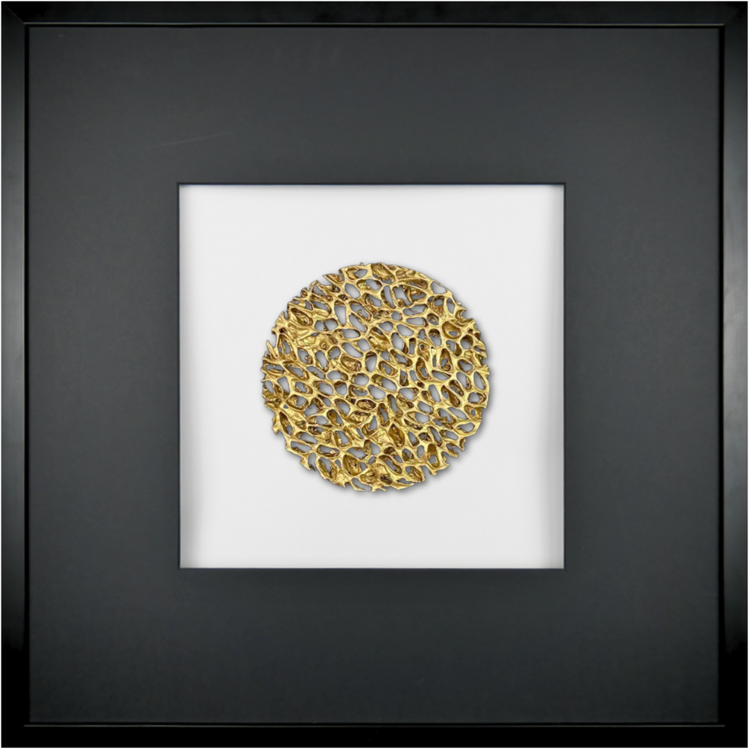 Wandbild Metall MAGIC GOLD quadratisch 58cm