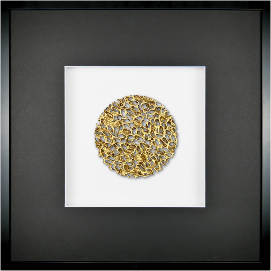 Wandbild Metall MAGIC GOLD quadratisch 58cm