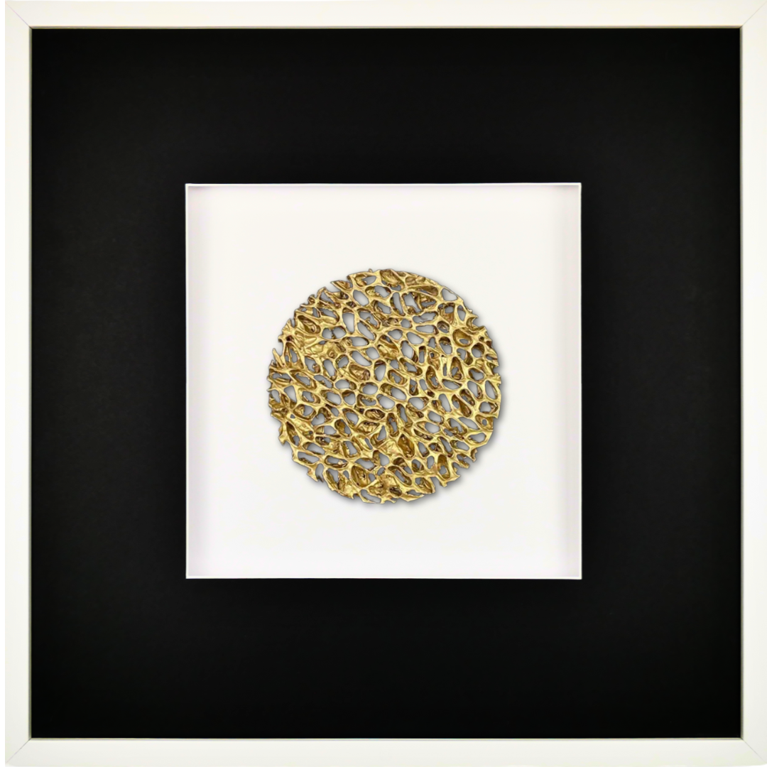 Wandbild Metall MAGIC GOLD quadratisch 58cm