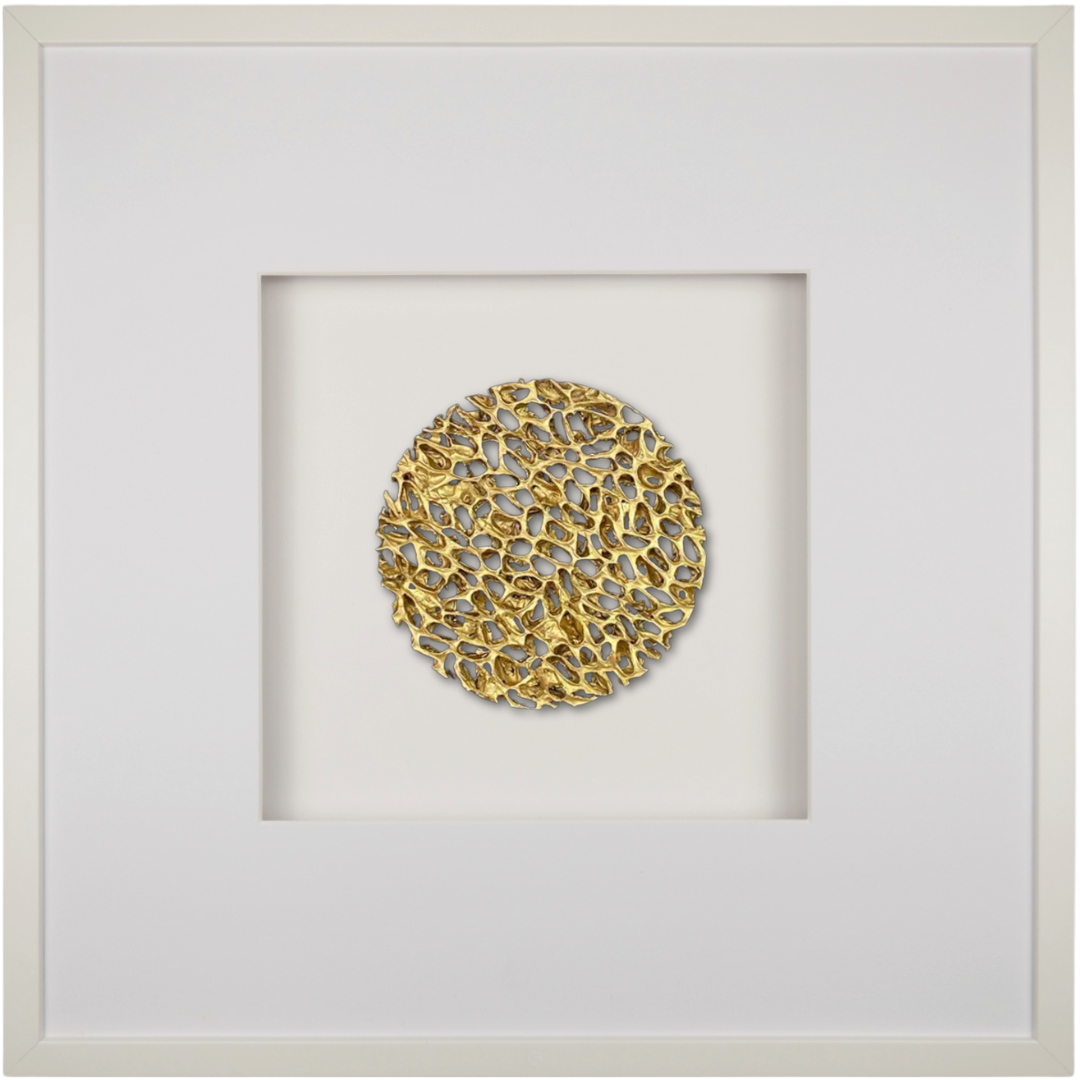 Wandbild Metall MAGIC GOLD quadratisch 58cm