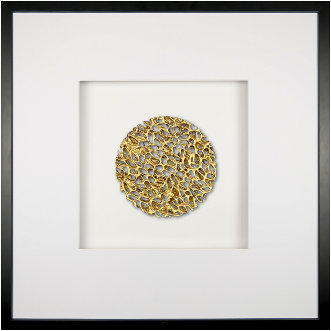 Wandbild Metall MAGIC GOLD quadratisch 58cm