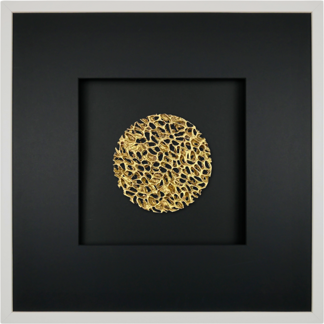 Wandbild Metall MAGIC GOLD quadratisch 58cm