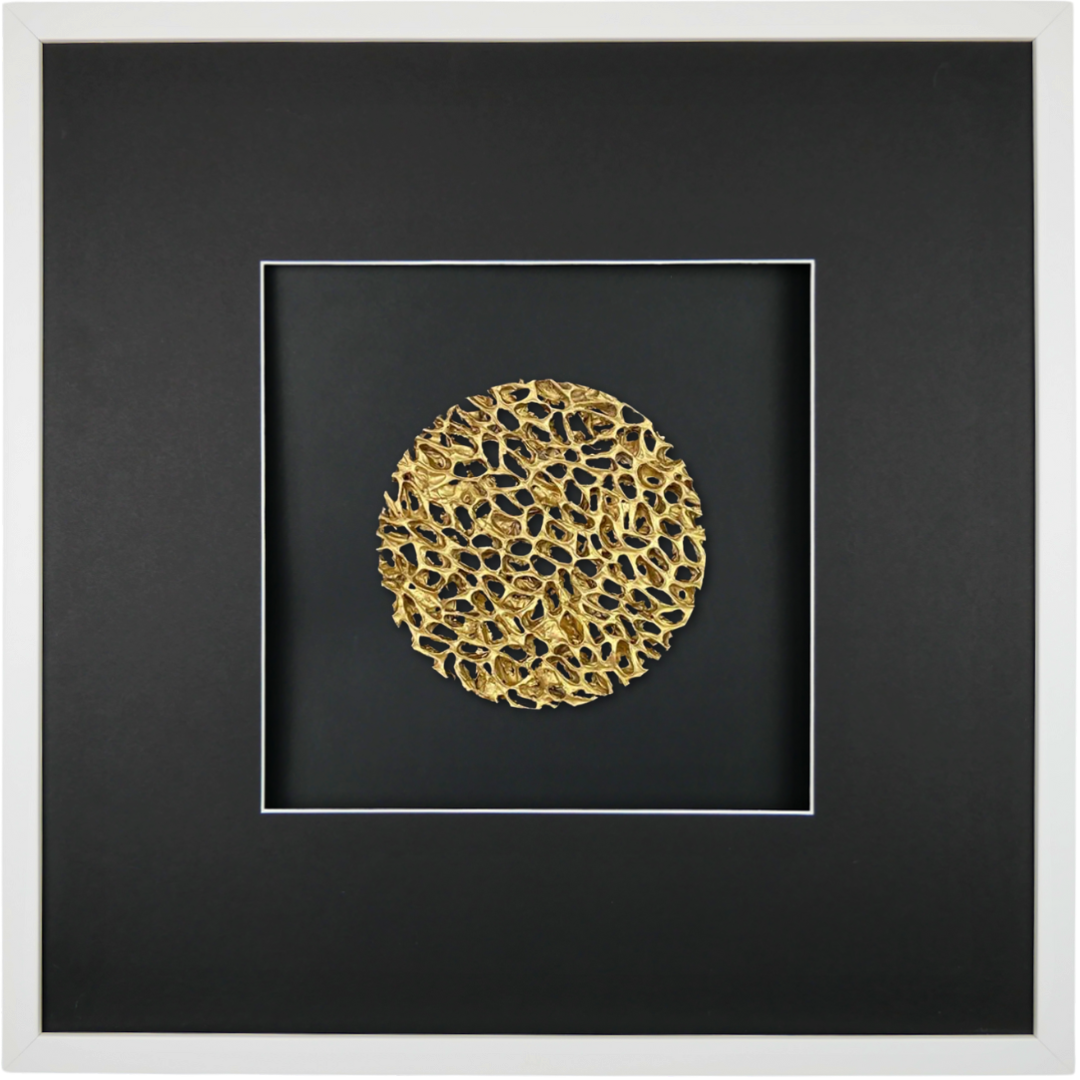 Wandbild Metall MAGIC GOLD quadratisch 58cm