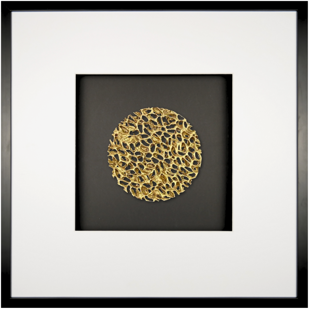 Wandbild Metall MAGIC GOLD quadratisch 58cm