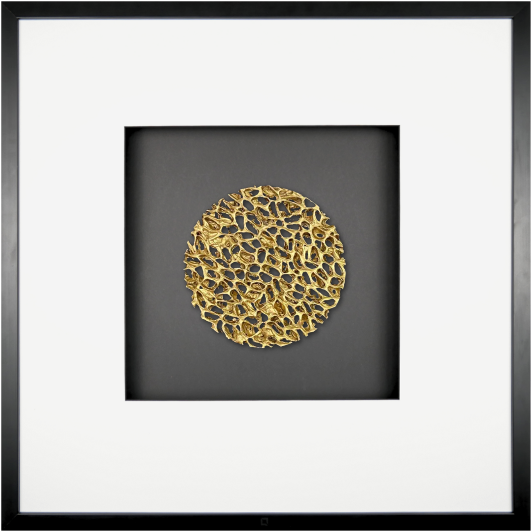 Wandbild Metall MAGIC GOLD quadratisch 58cm