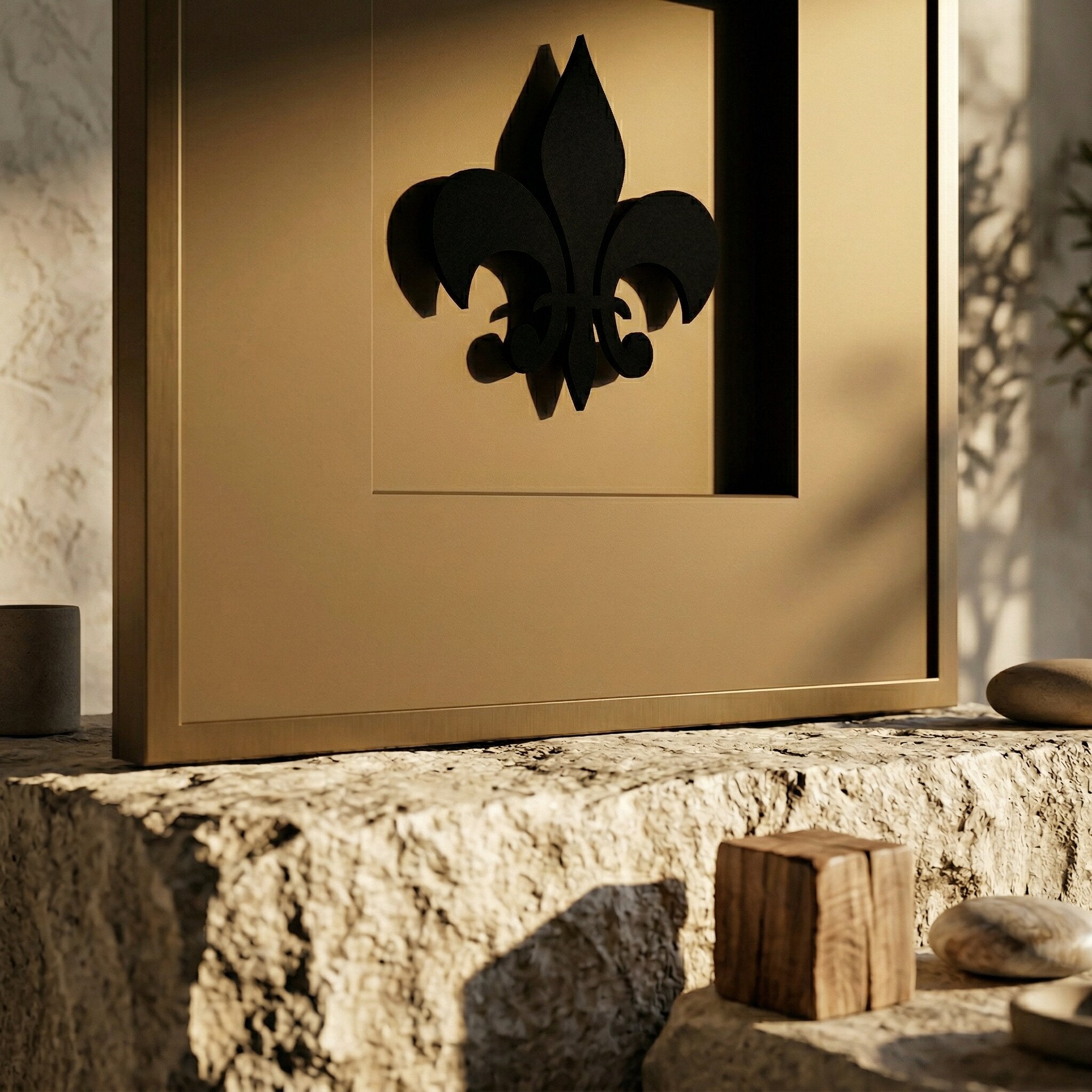 Quadratwerk Pure Black Lilie 3D-Wandbild – zeitloses Design handgefertigt für langlebige Wandkunst