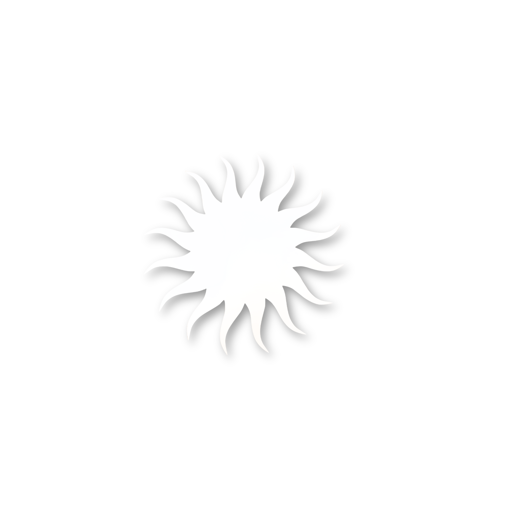 Wechsel-Inlay Sonne weiß 27cm – ALL WHITE Sun Quadratwerk, mattweißes Sonnen-Inlay magnetisch wechselbar handgefertigt Made in Germany