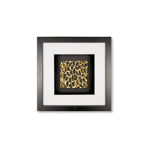 Quadratwerk Wandbild Magic Gold Quadrat 27cm - Rahmen Schwarz, Hintergrund Schwarz, Passepartout Weiß/Weiß
