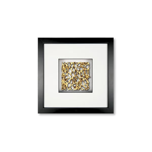 Quadratwerk Wandbild Magic Gold Quadrat 27cm - Rahmen Schwarz, Hintergrund Weiß, Passepartout Weiß/Schwarz
