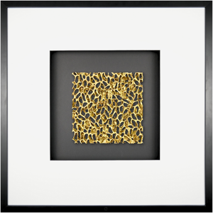 Quadratwerk Wandbild Magic Gold Quadrat 58cm - Rahmen Schwarz, Hintergrund Schwarz, Passepartout Weiß/Schwarz