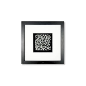 Quadratwerk Wandbild Magic Silver Quadrat 27cm - Rahmen Schwarz, Hintergrund Schwarz, Passepartout Weiß/Schwarz