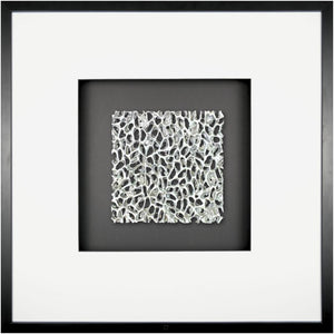 Quadratwerk Wandbild Magic Silver Quadrat 58cm - Rahmen Schwarz, Hintergrund Schwarz, Passepartout Weiß/Schwarz
