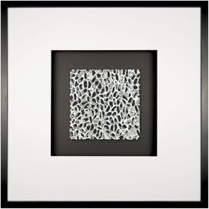 Quadratwerk Wandbild Magic Silver Quadrat 58cm - Rahmen Schwarz, Hintergrund Schwarz, Passepartout Weiß/Weiß