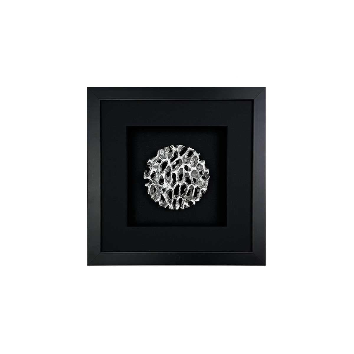 Quadratwerk Wandbild Magic Silver Rund 27cm - Rahmen Schwarz, Hintergrund Schwarz, Passepartout Schwarz/Schwarz