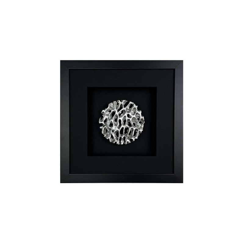 Quadratwerk Wandbild Magic Silver Rund 27cm - Rahmen Schwarz, Hintergrund Schwarz, Passepartout Schwarz/Schwarz