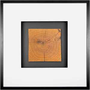 Quadratwerk Wandbild Noble Wood Quadrat 58cm - Rahmen Schwarz, Hintergrund Schwarz, Passepartout Weiß/Schwarz