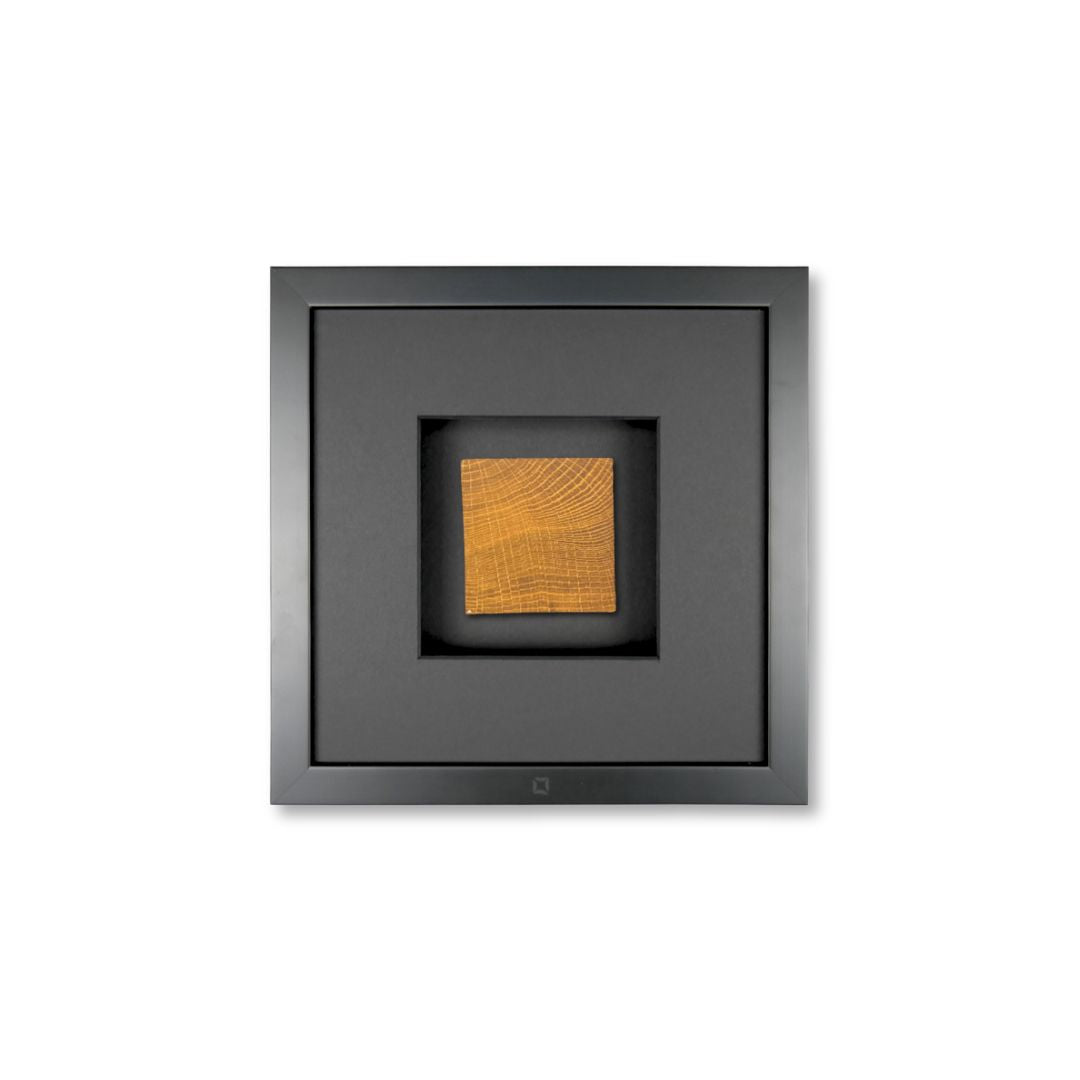 Quadratwerk Wandbild Noble Wood Quadrat 27cm - Rahmen Schwarz, Hintergrund Schwarz, Passepartout Schwarz/Schwarz