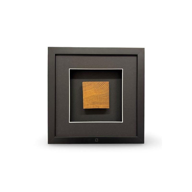 Quadratwerk Wandbild Noble Wood Quadrat 27cm - Rahmen Schwarz, Hintergrund Schwarz, Passepartout Schwarz/Weiß