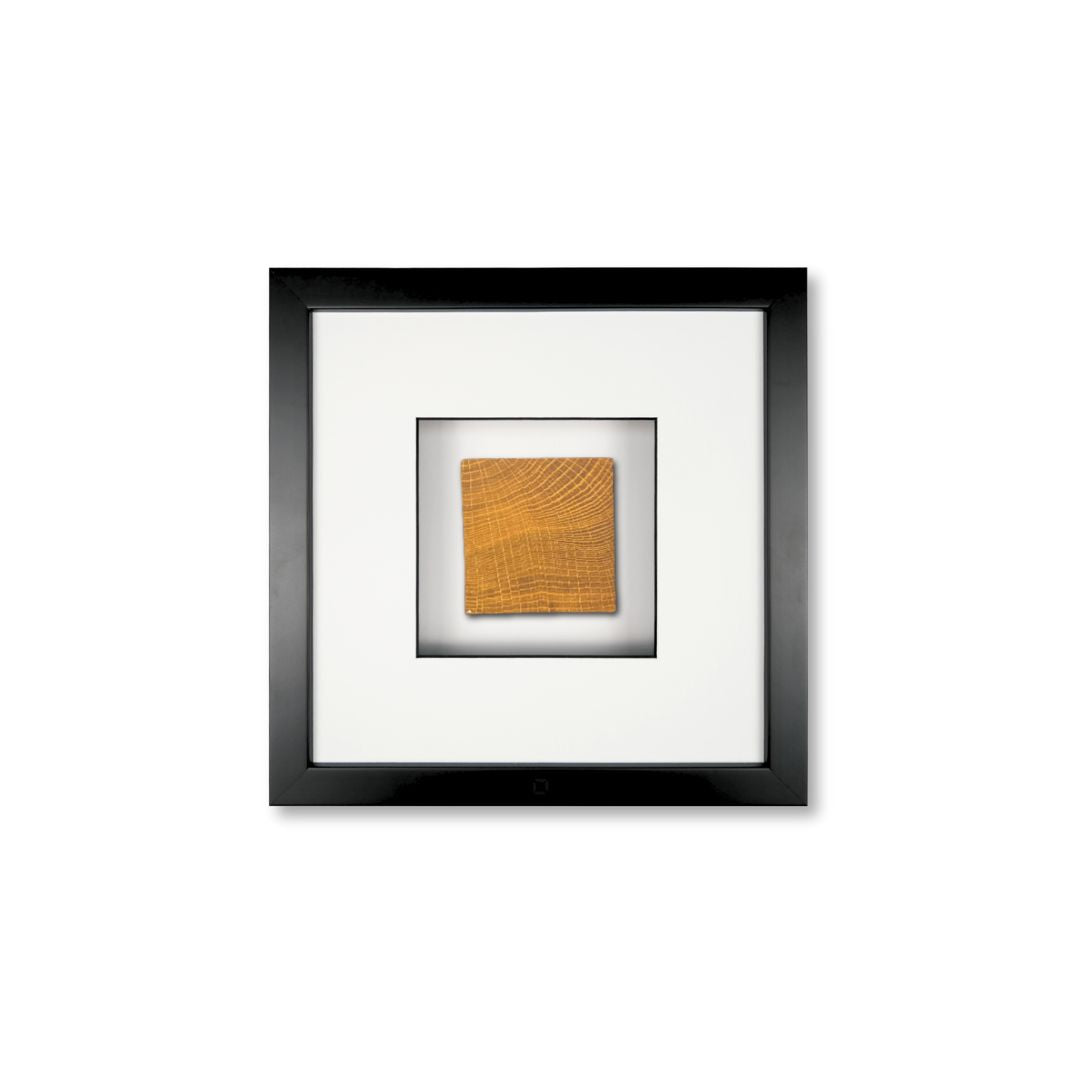 Quadratwerk Wandbild Noble Wood Quadrat 27cm - Rahmen Schwarz, Hintergrund Weiß, Passepartout Weiß/Schwarz