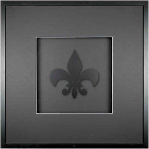 Quadratwerk Wandbild Pure Black Lilie 58cm - Rahmen Schwarz, Hintergrund Schwarz, Passepartout Schwarz/Weiß
