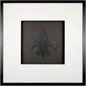 Quadratwerk Wandbild Pure Black Lilie 58cm - Rahmen Schwarz, Hintergrund Schwarz, Passepartout Weiß/Weiß