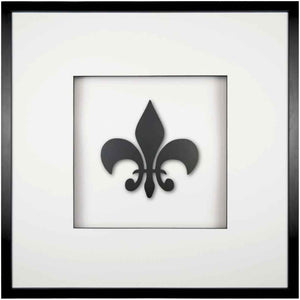 Quadratwerk Wandbild Pure Black Lilie 58cm - Rahmen Schwarz, Hintergrund Weiß, Passepartout Weiß/Schwarz