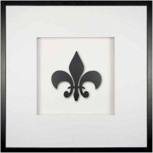 Quadratwerk Wandbild Pure Black Lilie 58cm - Rahmen Schwarz, Hintergrund Weiß, Passepartout Weiß/Weiß