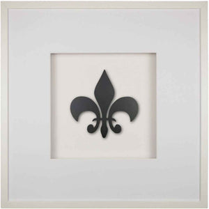 Quadratwerk Wandbild Pure Black Lilie 58cm - Rahmen Weiß, Hintergrund Weiß, Passepartout Weiß/Weiß