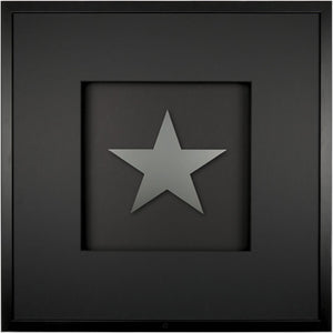 Quadratwerk Wandbild Pure Black Stern 58cm - Rahmen Schwarz, Hintergrund Schwarz, Passepartout Schwarz/Schwarz