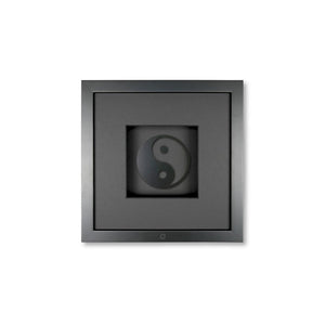 Quadratwerk Wandbild Pure Black Yin & Yan 27cm - Rahmen Schwarz, Hintergrund Schwarz, Passepartout Schwarz/Schwarz
