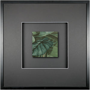 Quadratwerk Wandbild Signature Tile Eden 58m - Rahmen Schwarz, Hintergrund Schwarz, Passepartout Schwarz/Weiß