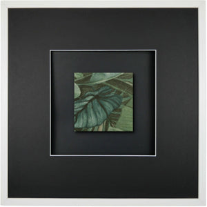 Quadratwerk Wandbild Signature Tile Eden 58m - Rahmen Weiß, Hintergrund Schwarz, Passepartout Schwarz/Weiß