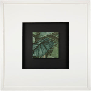 Quadratwerk Wandbild Signature Tile Eden 58m - Rahmen Weiß, Hintergrund Schwarz, Passepartout Weiß/Schwarz