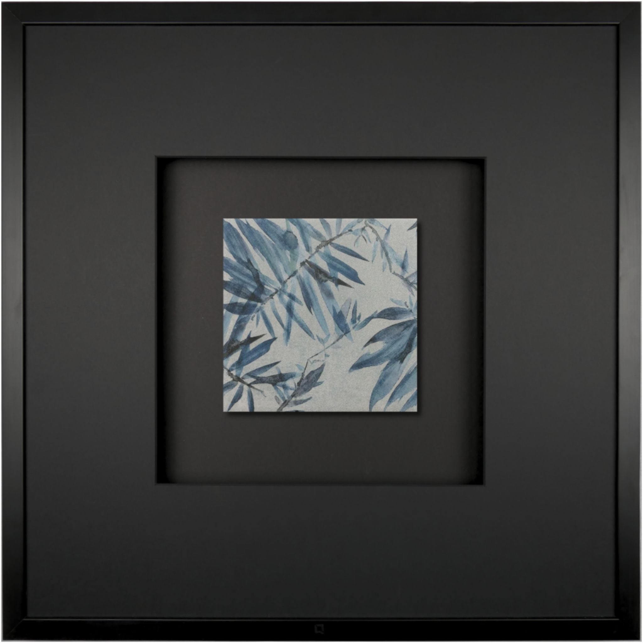 Quadratwerk Wandbild Signature Tile Empire 58m - Rahmen Schwarz, Hintergrund Schwarz, Passepartout Schwarz/Schwarz