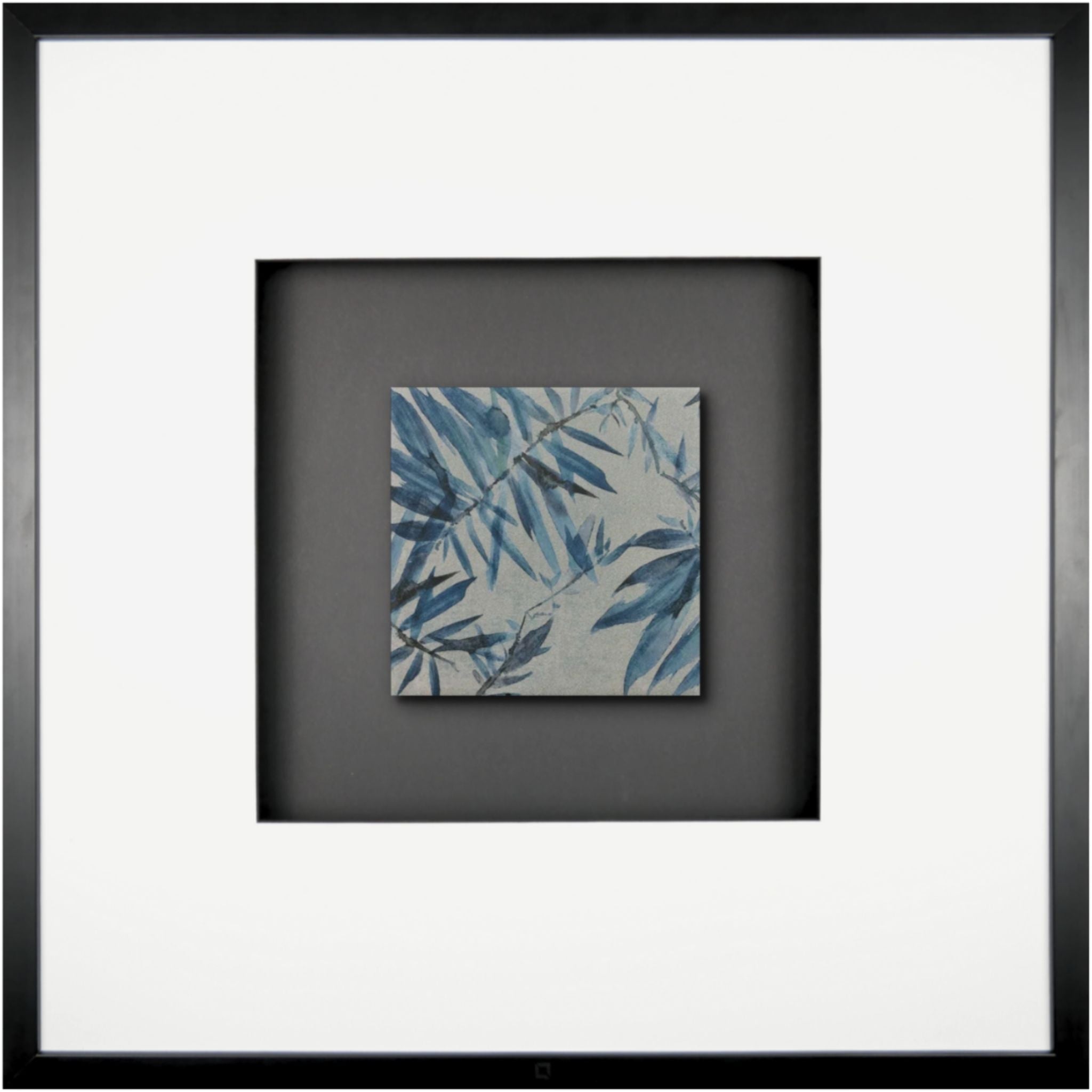 Quadratwerk Wandbild Signature Tile Empire 58m - Rahmen Schwarz, Hintergrund Schwarz, Passepartout Weiß/Schwarz