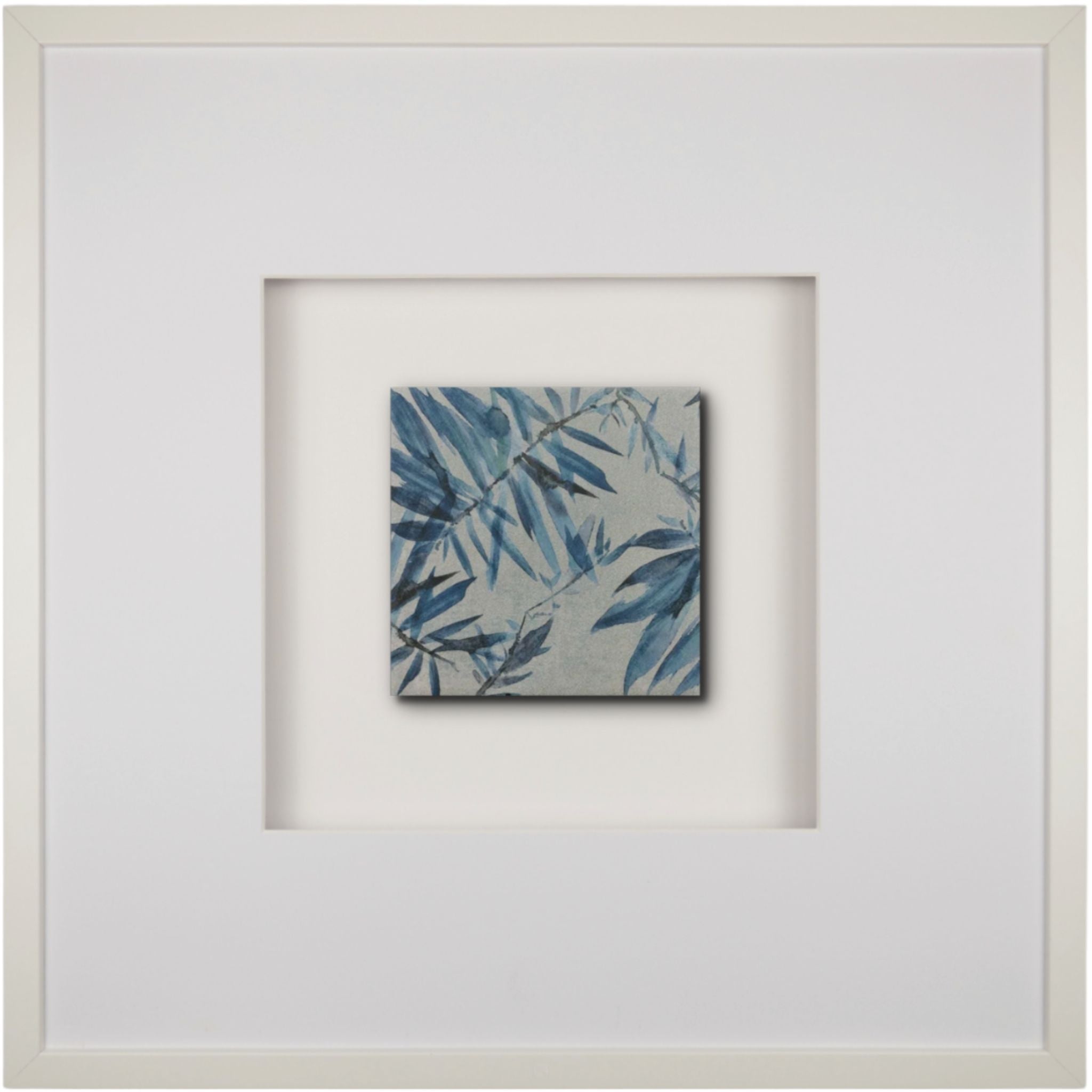 Quadratwerk Wandbild Signature Tile Empire 58m - Rahmen Weiß, Hintergrund Weiß, Passepartout Weiß/Weiß