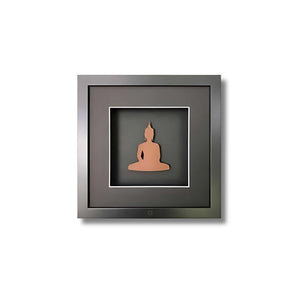 Wandbild Buddha Rost klein 27x27 cm – Urban Rust Buddha Quadratwerk, Edelrost-Buddha spirituell 3D-Optik handgefertigt Made in Germany