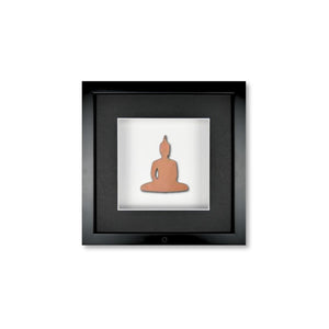 Quadratwerk Wandbild Nahaufnahme Detailansicht Urban Rust Buddha 27cm - Rahmen Schwarz, Hintergrund Weiß, Passepartout Schwarz/Weiß