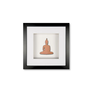 Quadratwerk Wandbild Nahaufnahme Detailansicht Urban Rust Buddha 27cm - Rahmen Schwarz, Hintergrund Weiß, Passepartout Weiß/Weiß