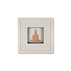 Quadratwerk Wandbild Nahaufnahme Detailansicht Urban Rust Buddha 27cm - Rahmen Weiß, Hintergrund Weiß, Passepartout Weiß/Schwarz