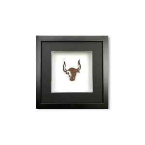 Wandbild Stier Rost klein 27x27 cm – Urban Rust The Bull Quadratwerk, Edelrost-Stier maskulin 3D-Optik handgefertigt Made in Germany