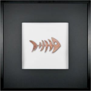 Quadratwerk Wandbild Nahaufnahme Urban Rust Fish 58cm - Rahmen Schwarz, Hintergrund Weiß, Passepartout Schwarz/Schwarz