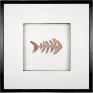 Quadratwerk Wandbild Nahaufnahme Urban Rust Fish 58cm - Rahmen Schwarz, Hintergrund Weiß, Passepartout Weiß/Schwarz