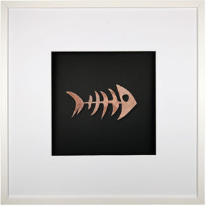 Quadratwerk Wandbild Nahaufnahme Urban Rust Fish 58cm - Rahmen Weiß, Hintergrund Schwarz, Passepartout Weiß/Weiß