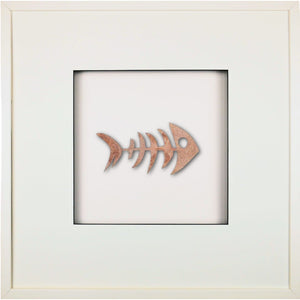 Quadratwerk Wandbild Nahaufnahme Urban Rust Fish 58cm - Rahmen Weiß, Hintergrund Weiß, Passepartout Weiß/Schwarz