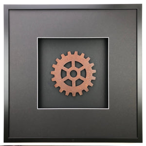 Wandbild Zahnrad Rost groß 58x58 cm – Urban Rust Gear Quadratwerk, Edelrost-Zahnrad Industrial Factory-Look 3D-Optik handgefertigt Made in Germany