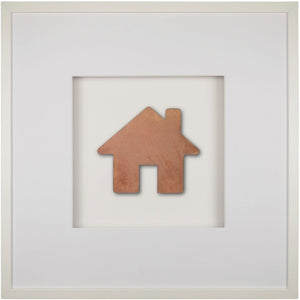 Quadratwerk Wandbild Urban Rust Haus 58cm - Rahmen Weiß, Hintergrund Weiß, Passepartout Weiß/Weiß