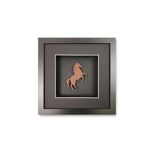 Wandbild Pferd Rost klein 27x27 cm – Urban Rust Horse Quadratwerk, Edelrost-Pferdesilhouette Landhaus 3D-Optik handgefertigt Made in Germany